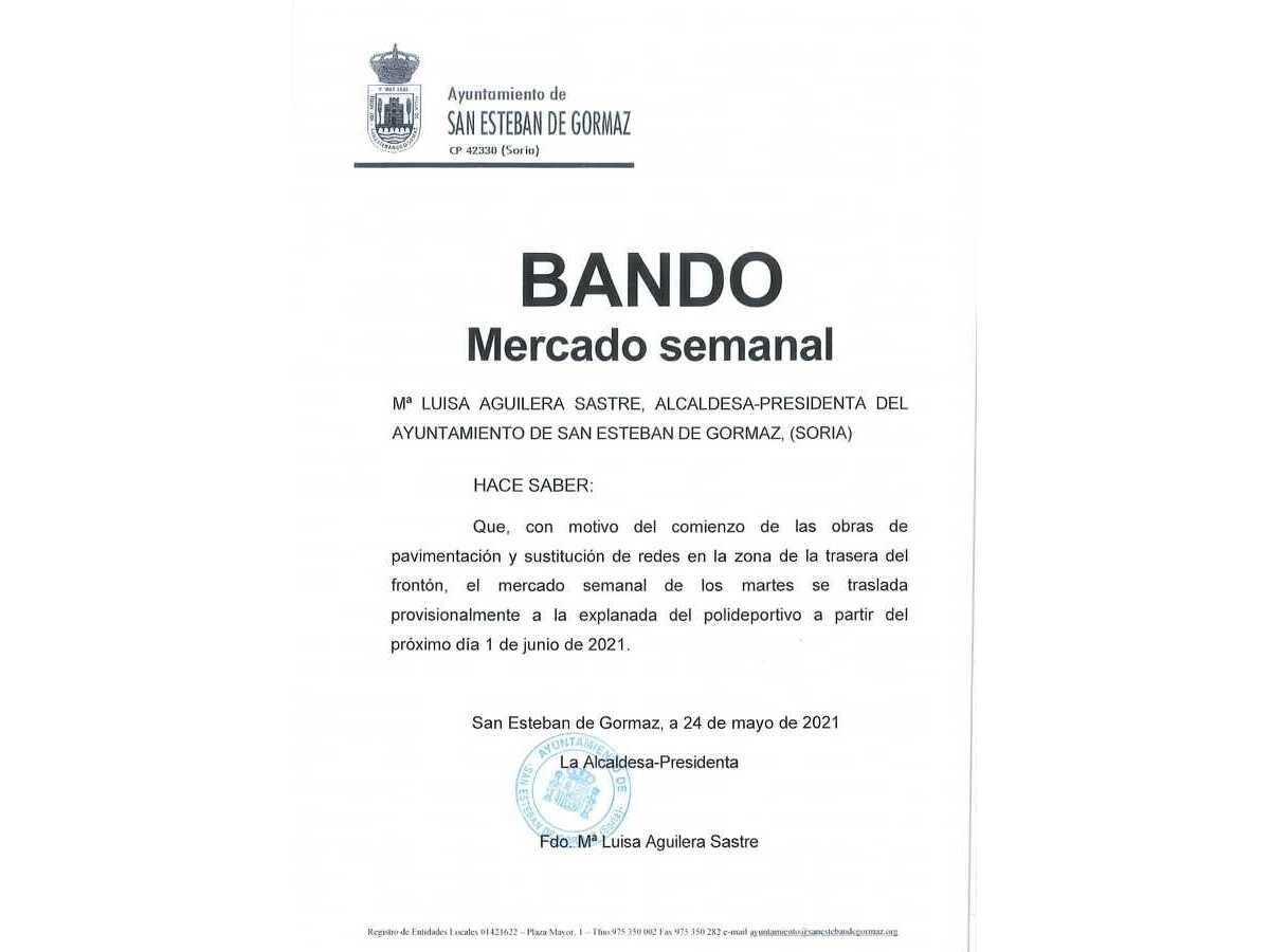 Traslado provisional del Mercadillo