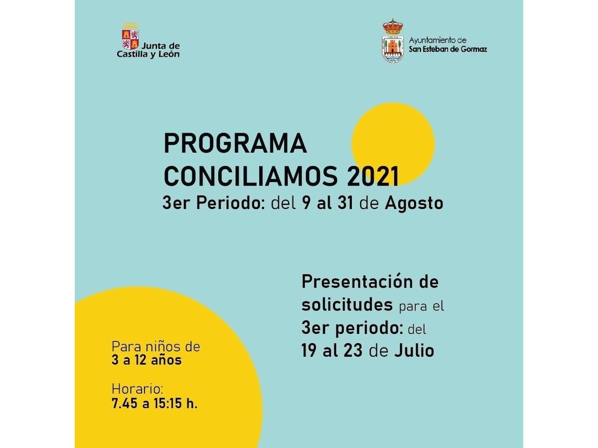 Abierto el plazo de inscripción 3º Período Conciliamos Verano 2021